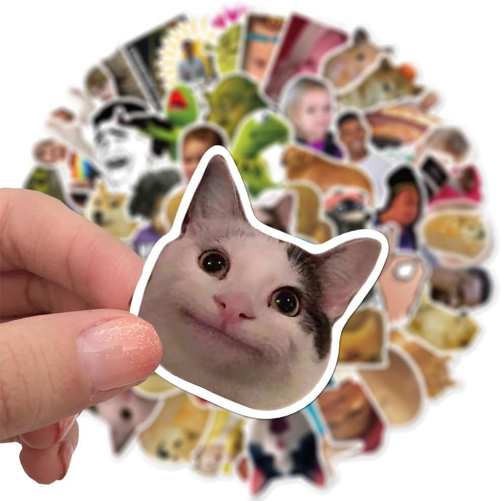 50 Waterproof Vinyl Meme Stickers / 50 autocollants meme en vinyle imperméable